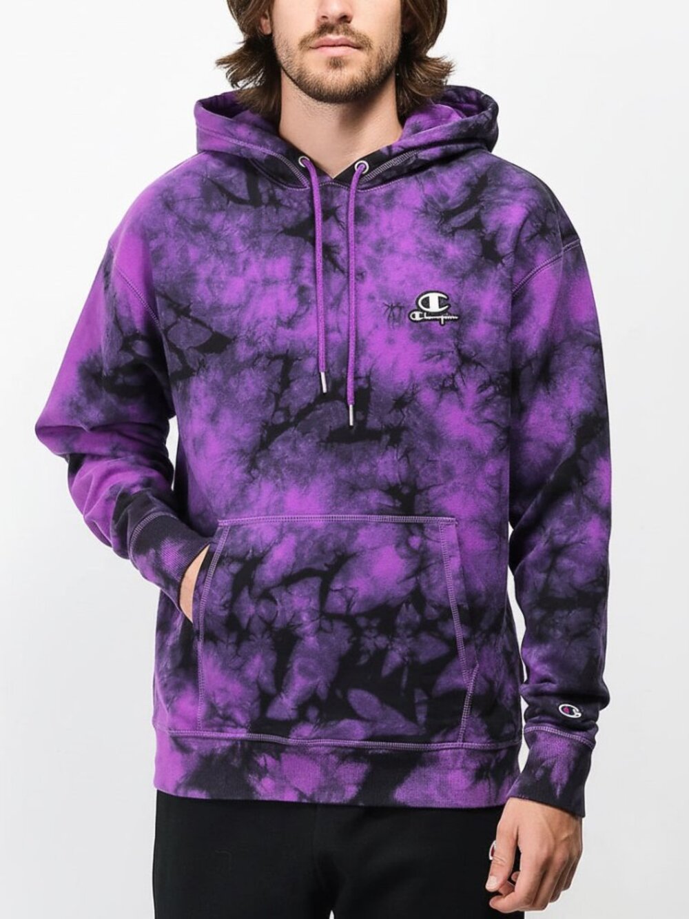 Champion Purple Tie Dye Hoodie Size M